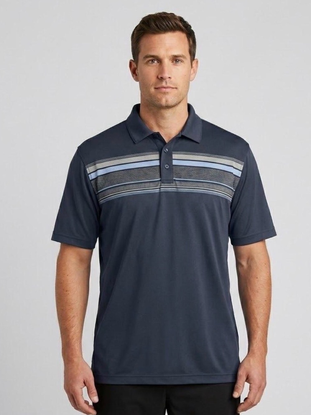 Pebble Beach Dry Lux Performance Polo Short Sleeve Collared Gold Business Casual